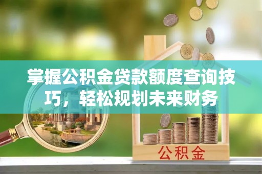 宜宾掌握公积金贷款额度查询技巧，轻松规划未来财务